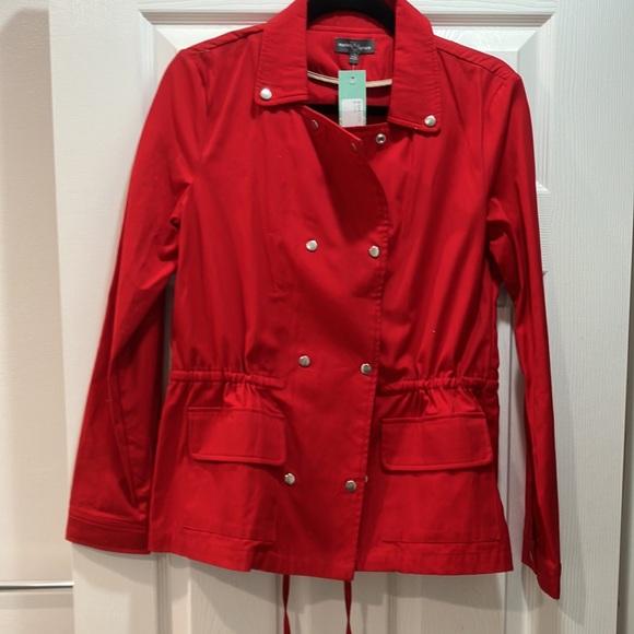 Red cinch-waist cargo jacket brand new - Picture 3 of 5